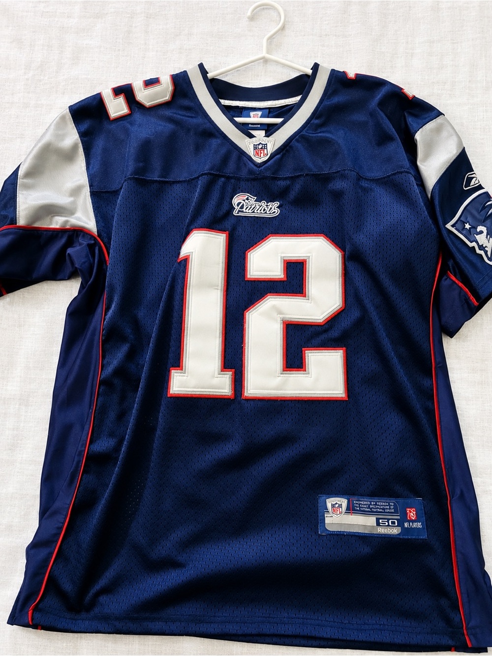 Vintage Reebok NFL New England Patriots Tom Brady #12 Stitched Jersey Size 50